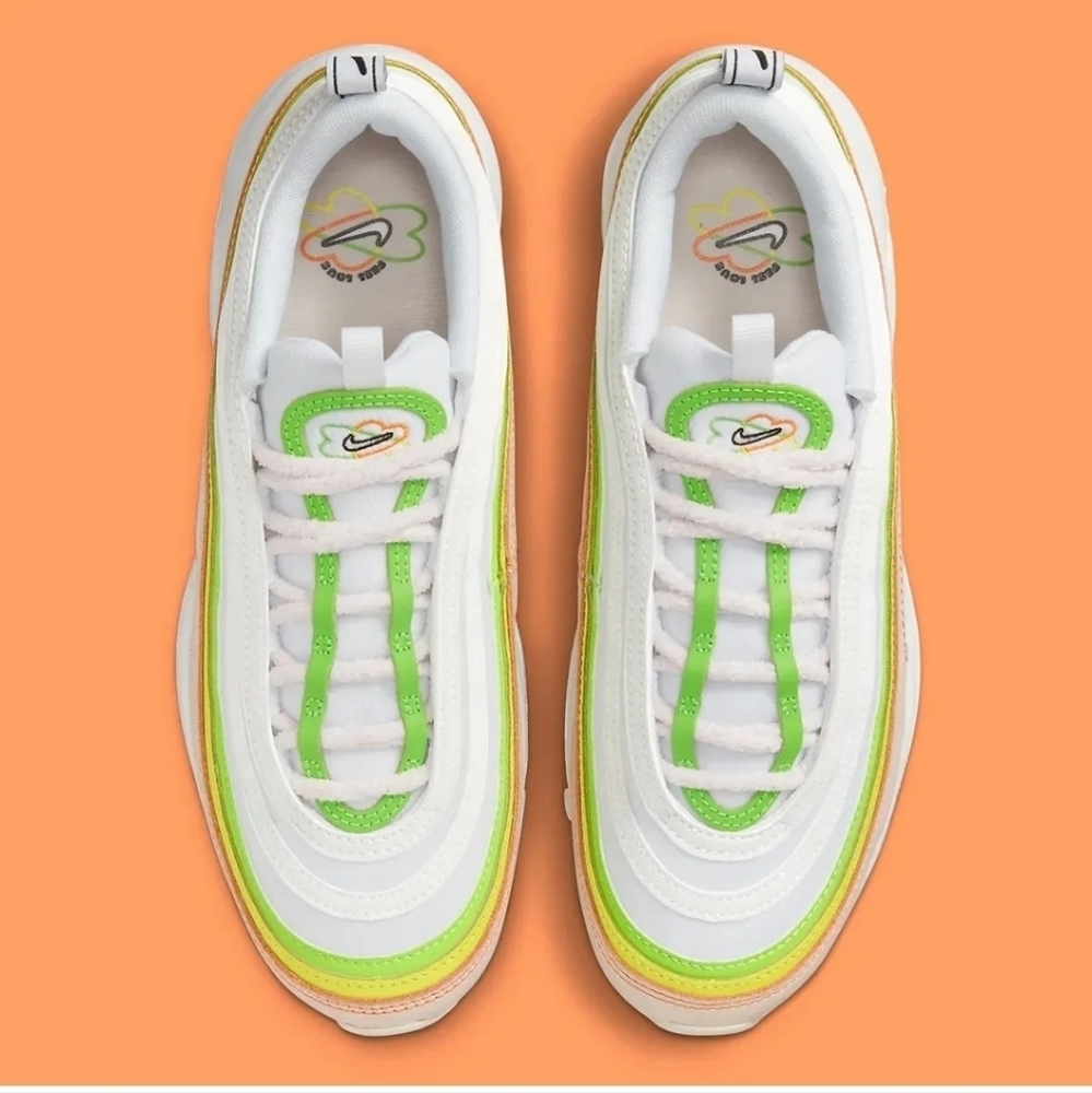 Nike Air Max 97 Feel Love White Pearl Pink Green Women's 8 NEW FD0870-100 - Picture 5 of 10